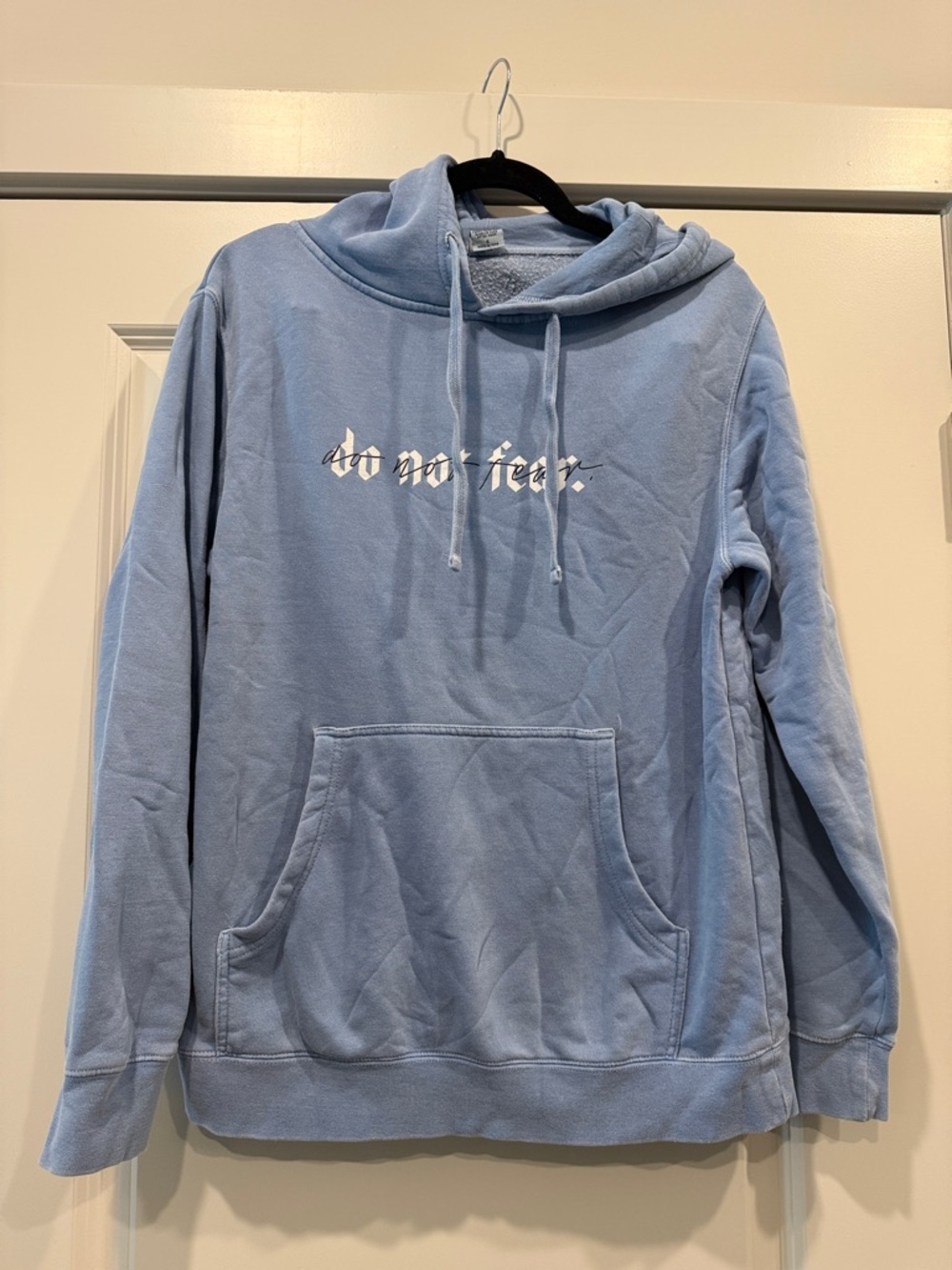 Light Blue "do not fear" Graphic Hoodie
